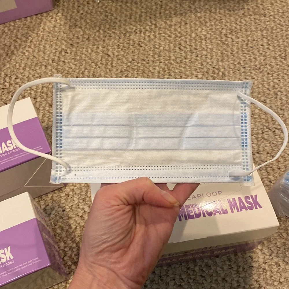 NIB Medi Safe 4 Boxes of 50 Pleated Earloop Disposable Face Masks Latex Free - Picture 7 of 15